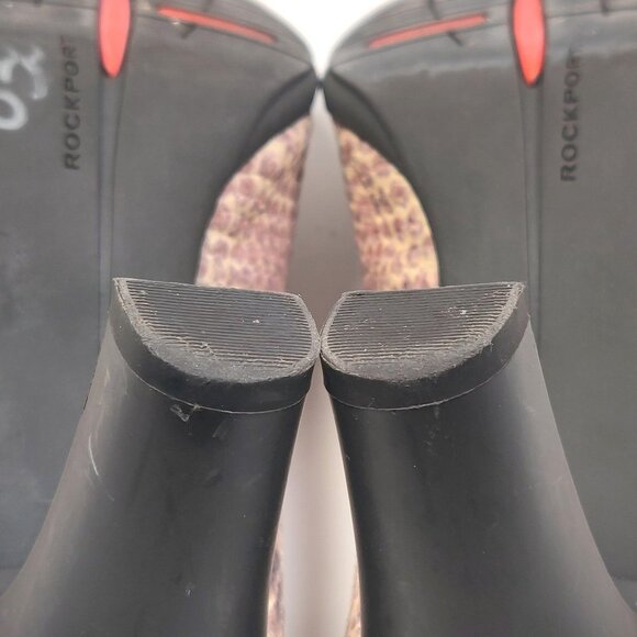 Rockport Women's Total Motion Pump Block Heel in Python Snakeskin Leather - Picture 6 of 15